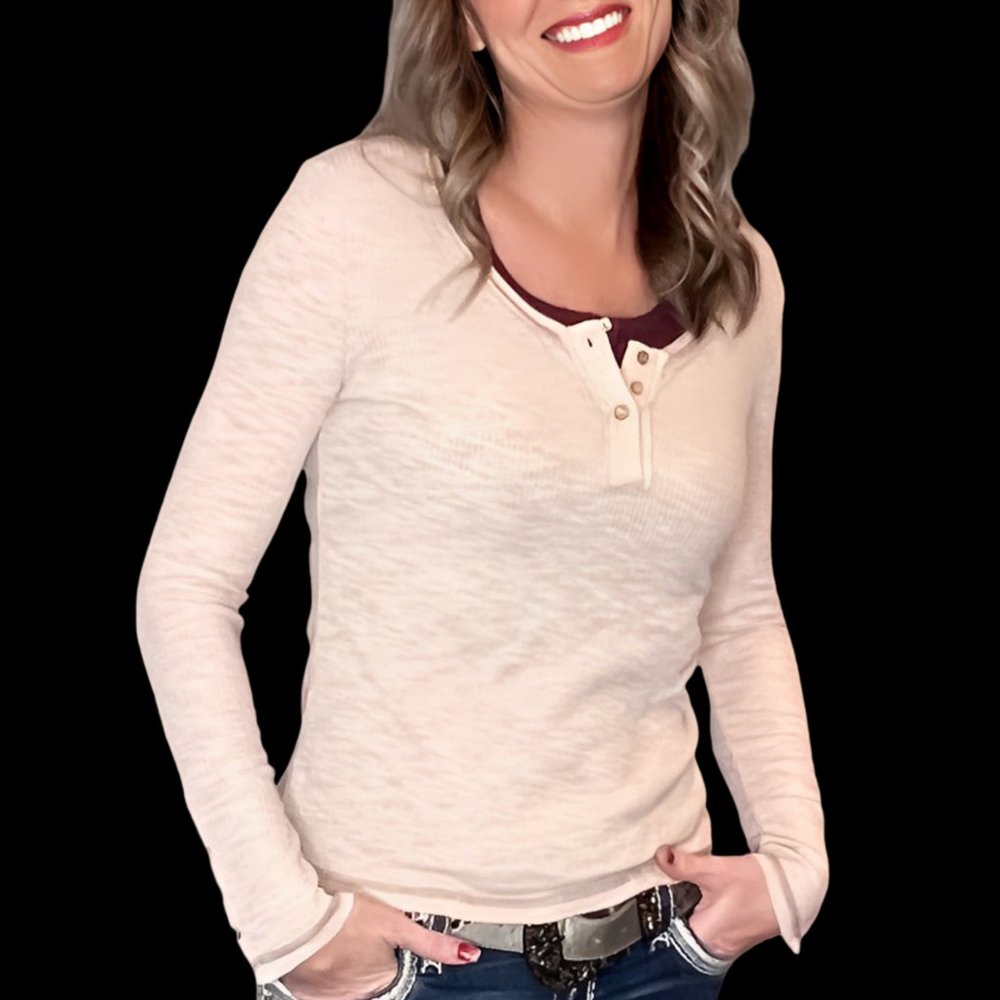 Beige Henley Top